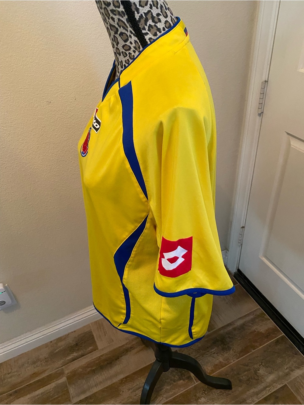 Lotto Men’s Yellow Colombia Soccer Jersey with Blue Accents - Picture 5 of 6